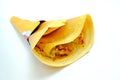 Crepes with bananas and chocolate, pancakes crepes close-up Royalty Free Stock Photo