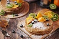 Crepes or bliny with fruits