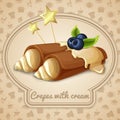 Crepes with cream emblem