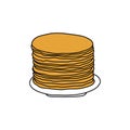Crepes doodle icon, vector color line illustration Royalty Free Stock Photo