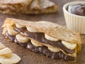 Crepes filled with Banana and Chocolate Hazelnut Royalty Free Stock Photo