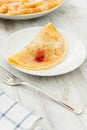 Crepes with fruit and cream