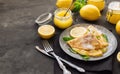 Crepes with lemon curd Royalty Free Stock Photo