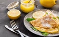 Crepes with lemon curd