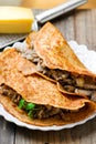 Crepes with mushroom Royalty Free Stock Photo
