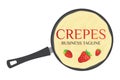 Crepes or Pancakes in Crepe Pan Logo