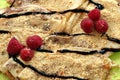 Crepes with raspberry and chocolate