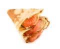 Crepes with Sliced Salmon Fillet Royalty Free Stock Photo