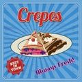 Crepes retro poster