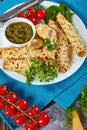 Fried crepes stuffed with chicken meat Royalty Free Stock Photo