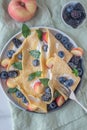 Crepes, thin pancakes or blini with berries Royalty Free Stock Photo