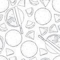 Crepes, thin pancakes. Vector pattern