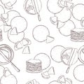 Crepes, thin pancakes. Vector pattern