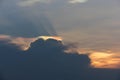 Crepuscular rays in a cloudy sunset sky Royalty Free Stock Photo