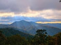 Crepuscular rays over Blue Ridge Mountains Royalty Free Stock Photo