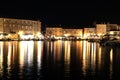 Cres city bay on cres island at night water reflection long exposure