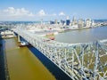 Crescent City Connection bridge and Downtown New Orleans