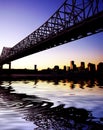 Crescent City Connection Bridge in New Orleans Royalty Free Stock Photo