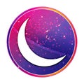 Crescent half moon icon creative trendy colorful round button illustration