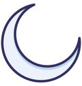 Crescent, half moon Isolated Vector Icon that can be easily modified or edited Royalty Free Stock Photo