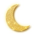 Crescent Islamic for Ramadan Kareem design element isolated. Gold glitter moon vector icon of Crescent Islamic isolated Royalty Free Stock Photo