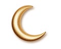 Crescent Islamic for Ramadan Kareem realistick design element isolated. Gold 3d moon icon of Crescent Islamic isolated. Luxury