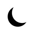 Crescent lunar icon. Star astronomical incomplete symbol of moon