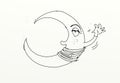 Crescent moon Animated symbol, with bandana anti covid 19