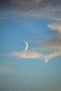 crescent moon in blue sky Royalty Free Stock Photo