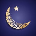 Crescent moon decorated ornaments for Muslim community. Vector illustration Royalty Free Stock Photo