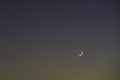 Vast Blue Sky and Crescent Moon With Earthshine