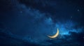 Crescent Moon Illuminating the Night Sky Royalty Free Stock Photo