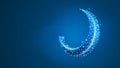 Crescent moon. Moon on dark blue night sky with stars. Night symbol. Muslim, Arabic, Ramadan sign concept. Abstract Royalty Free Stock Photo