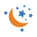 Crescent, moon, night icon. Simple vector design Royalty Free Stock Photo