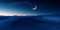 Crescent Moon Night Sky Landscape Royalty Free Stock Photo