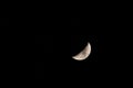 Crescent Moon in the Night Sky view from Philomath Oregon Royalty Free Stock Photo