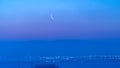 Crescent moon over the San Francisco Bay Royalty Free Stock Photo