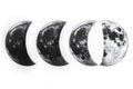 Crescent Moon Phases Sequence White Background Royalty Free Stock Photo