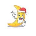 Crescent moon Santa cartoon character with cute ok finger