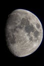 Crescent moon seen from a telescope.