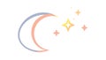 Crescent Moon and Stars Celestial Icon Set, vector design Generative AI Royalty Free Stock Photo