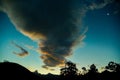 Crescent Moon and Sunlit Clouds in the Magical Skies of the Brazilian Countryside