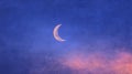 Crescent Moon in a Twilight Sky Royalty Free Stock Photo