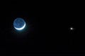 Crescent moon and Venus Royalty Free Stock Photo