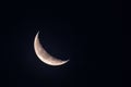 Crescent Moon with visible craters Royalty Free Stock Photo