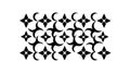 Crescent Moons Stars Pattern, Night Sky Celestial Decor, vector design Generative AI Royalty Free Stock Photo
