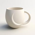 Crescent Mug: Curved Rim, White Color, Vray Style, 3d Model