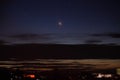 Night with crescent moon and clouds Royalty Free Stock Photo