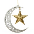 Crescent and star decor isolated on white background Royalty Free Stock Photo
