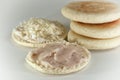 Crescentine or tigelle with lard typical products of Emilia Romagna, Italy